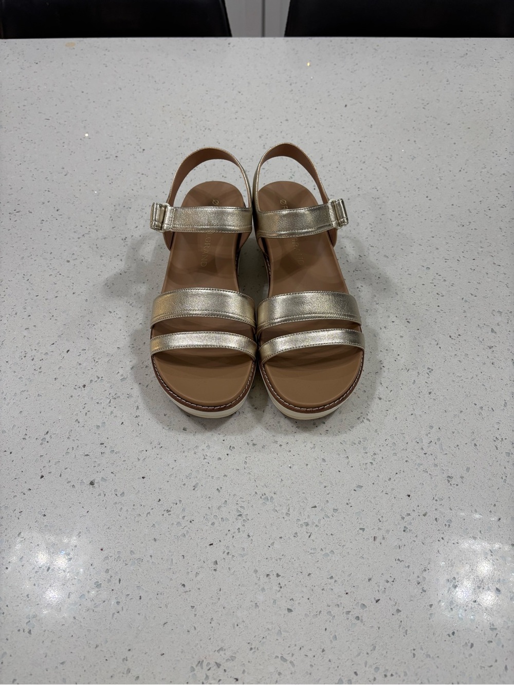 Cole Haan Metallic Gold Slingback Sandals Size 8.5 Brand New